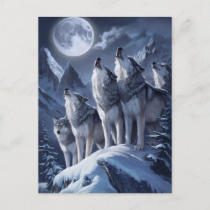 Midnight Summit Wolves Trio Postkarte
