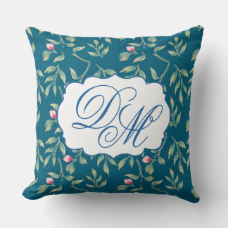 Midnight Teal Wedding Keepsake Throw Pillow Kissen
