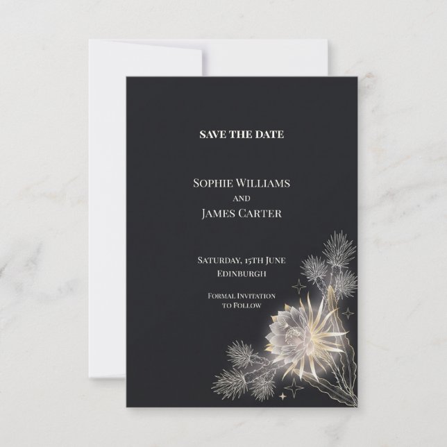 Midnight Thistle Celestial Hochzeit - Termin vorme Save The Date (Vorderseite)