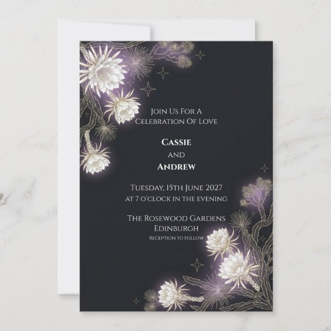 Midnight Thistle Celestial Hochzeitseinladung Einladung (Vorderseite)