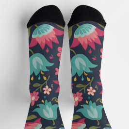 Midnight Tulip & Teal Blossom Socken