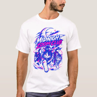 Midnight Zoom Club Neon Katzen T-Shirt