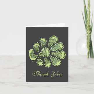 Midori Limon Peacock Wedding Dankeschön-Karte Dankeskarte