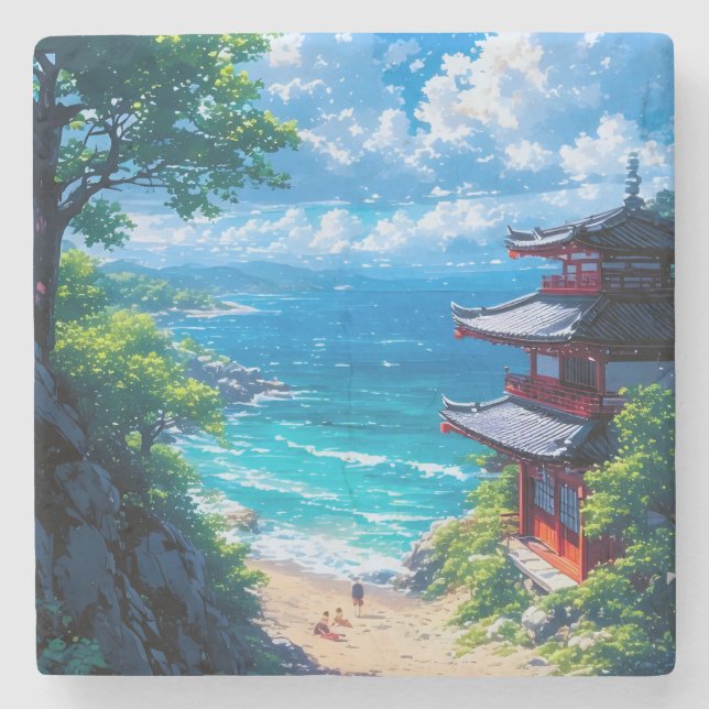 Midori to Umi no Michi  Steinuntersetzer (Vorderseite)