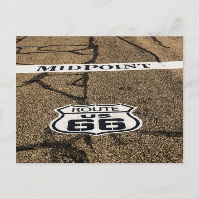 Midpoint Route 66 Sign - Adrian, Texas Postkarte (Vorderseite)