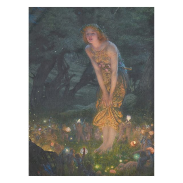 Midsommer Eve Edward Robert Hughes Feen Fantasie Tischdecke (Vorderseite)