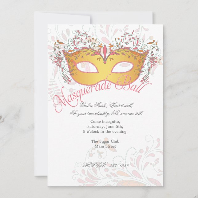 Midsommer Night Masquerade Ball Party Einladung (Vorderseite)