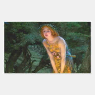 MidSummer Eve Edward Robert Hughes Rechteckiger Aufkleber