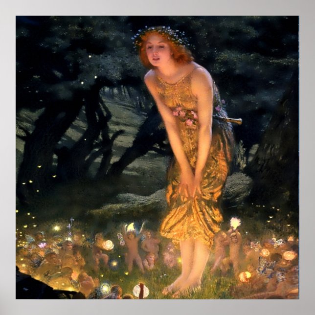 "MidSummer Eve" von Edward Robert Hughes Poster (Vorne)