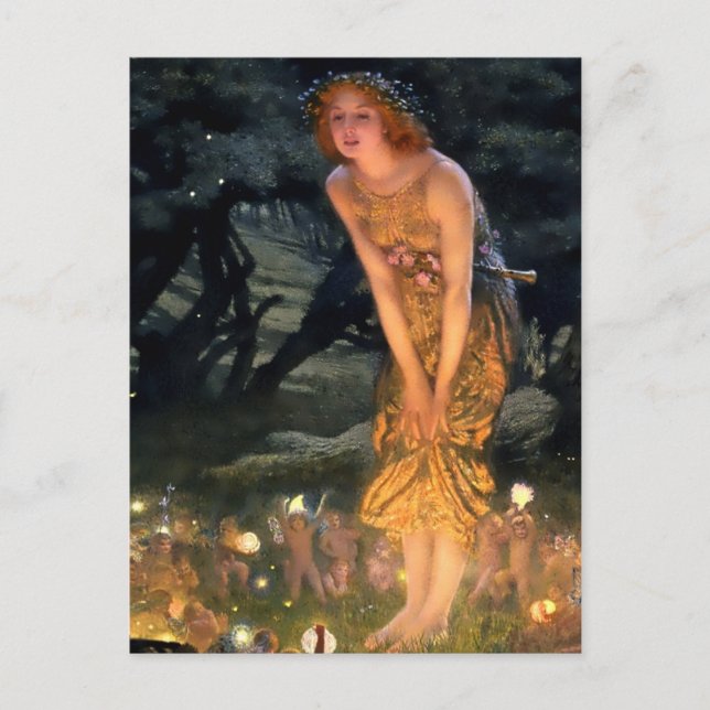 "MidSummer Eve" von Edward Robert Hughes Postkarte (Vorderseite)