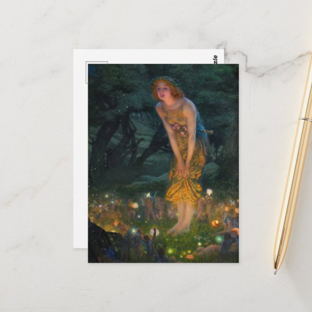 MidSummer Eve von Edward Robert Hughes Postkarte (Vorderseite/Rückseite Beispiel)