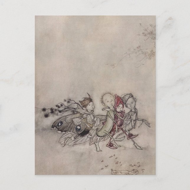 "MidSummer Fairies" von Arthur Rackham Postkarte (Vorderseite)