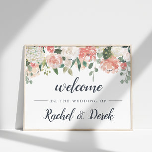 Midsummer Floral Wedding Welcome Poster