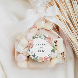 Midsummer Floral Wreath Wedding Runder Aufkleber