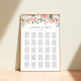 Midsummer Floral XL Wedding Seating Chart Poster