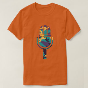 Midsummer-Tarnmuster Vintage-Mikrofon T-Shirt