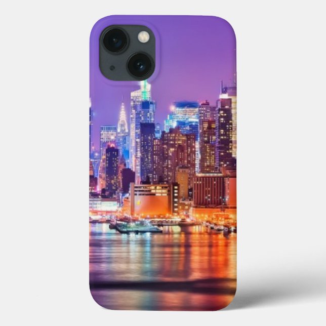 Midtown Manhattan nachts mit Reich Stae Case-Mate iPhone Hülle (Rückseite)