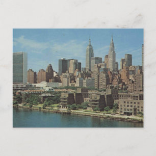 Midtown-Manhattan-Skyline, NY, 1964 Vintage Postkarte