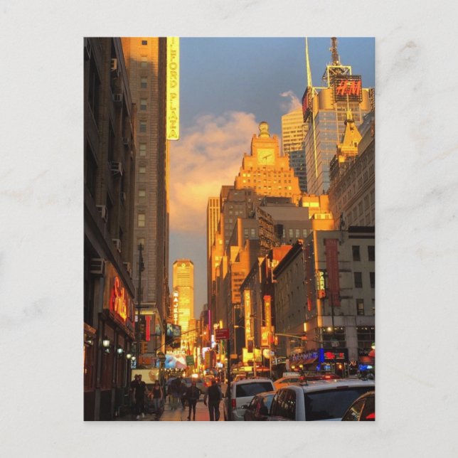 Midtown Sunset New York City NYC Foto Postcard Postkarte (Vorderseite)
