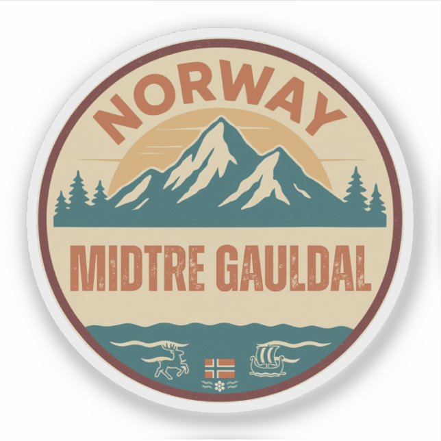 Midtre Gauldal, Norge Norwegen Aufkleber (Vorderseite)