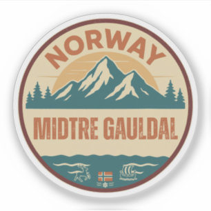 Midtre Gauldal, Norwegen Norway Aufkleber