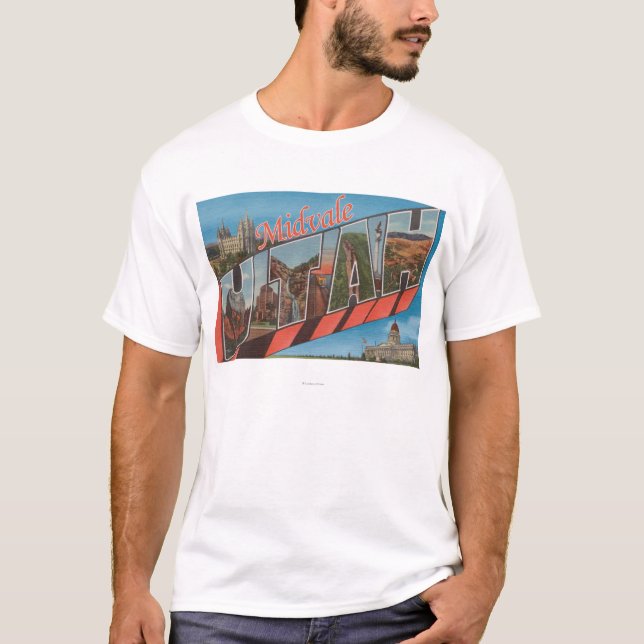 Midvale, UtahLarge Buchstabe ScenesMidvale, UT T-Shirt (Vorderseite)