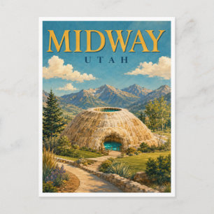 Midway Utah Homestead Krater GeoSaga Postkarte