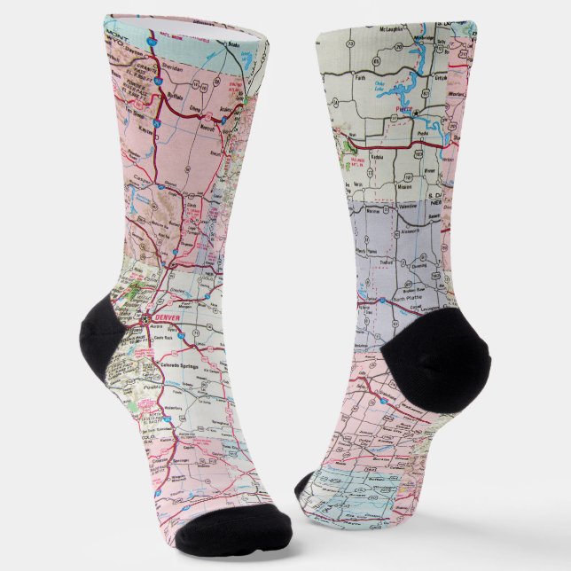 Midwest Map Design Socken (Gewinkelt)