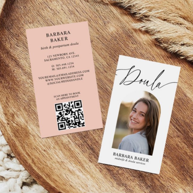 Midwife Birth Postpartum  Doula Photo Arch QR CODE Visitenkarte (Von Creator hochgeladen)