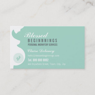 MIDWIFE BUSINESS CARD :: trächtige Bauchfüße Visitenkarte