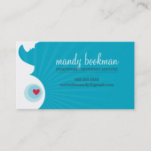 MIDWIFE DOULA CARD schwangere Bauchmuskulatur Türk Visitenkarte