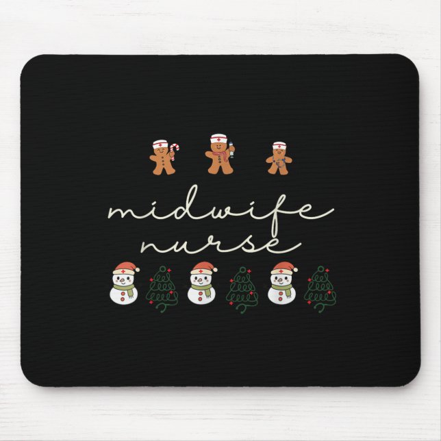 Midwife Nurse Christmas Gingerbread Nicu Hostal Pa Mousepad (Vorne)