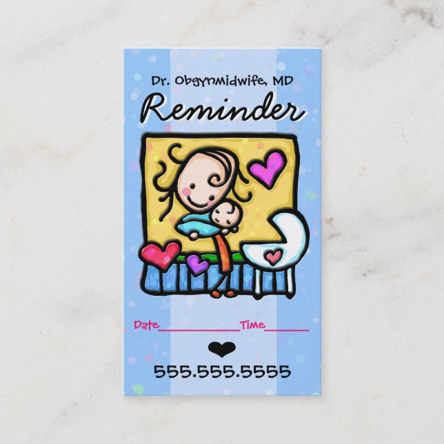 Midwife.OBGYN.Pediatrician.Appointment Erinnerung Terminkarte (Vorderseite)