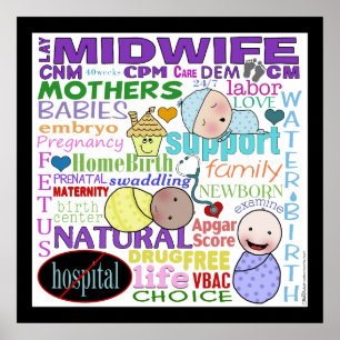Midwifery Terminology-Subway Art Poster
