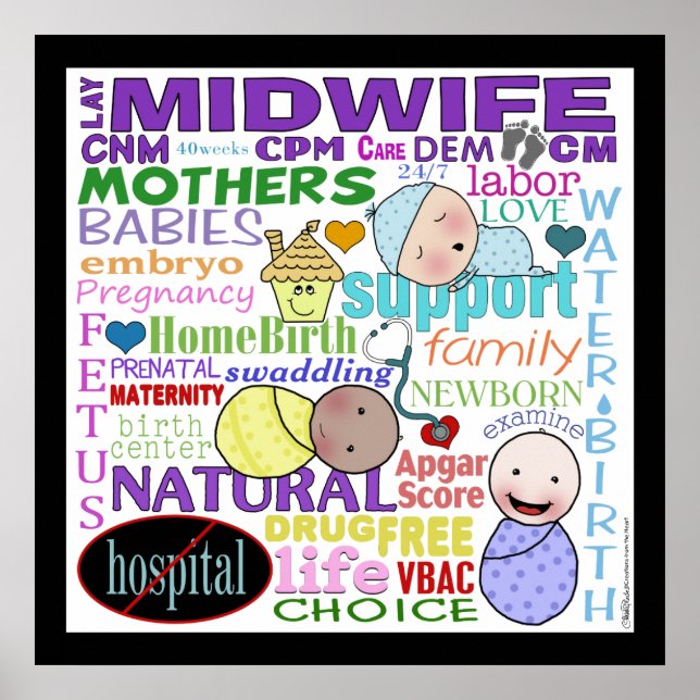 Midwifery Terminology-Subway Art Poster (Vorne)