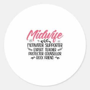 Midwives Gift Ideas Midwife Obstetrician Doula Runder Aufkleber