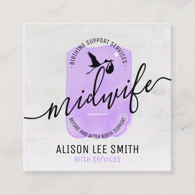 Midwomen Birth Coach Services Quadratische Visitenkarte (Vorderseite)