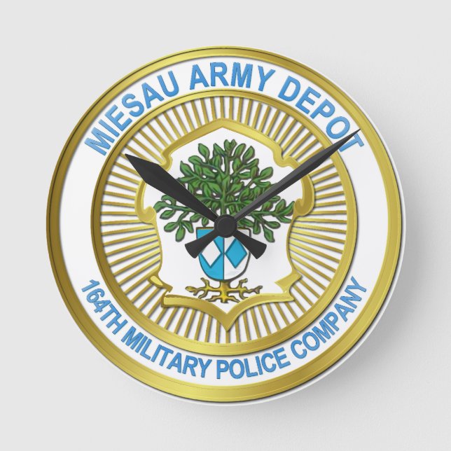 Miesau-Wappen Runde Wanduhr (Vorderseite)