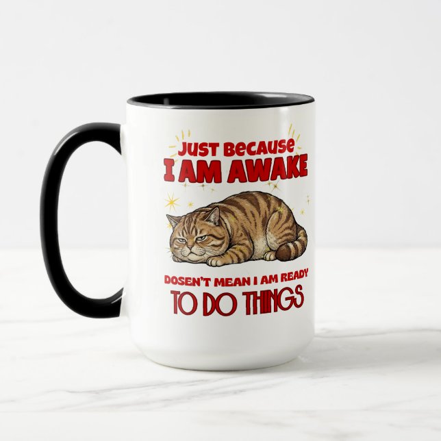Miesepeter-Katze Sarkastischer Spruch Tasse (Links)