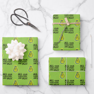 Miesepetriger Grinch   Alle deine Pullover sind hä Geschenkpapier Set