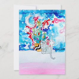 Miesgelaunte Weihnachtskarte mit Katze Einladung