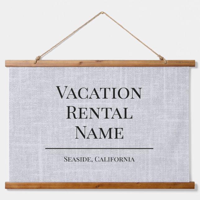 Miete Woven Airbnb Wall Sign Wandteppich Mit Holzrahmen (Vorne)