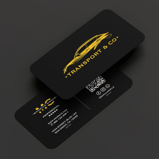 Mieten Sie einen Chauffeur in schwarz-gelb Retro Visitenkarte (Rent a Car Driver Chauffeur Black Yellow Retro Business Card
)