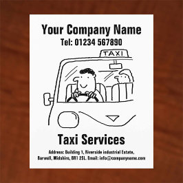Mietwagen & Taxi Services Cartoon Design Flyer