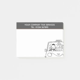 Mietwagen und Taxi-Dienstleistungen Cartoon für in Post-it Klebezettel