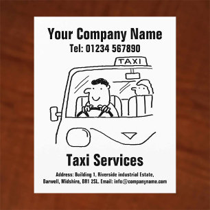 Mietwagen- und Taxi-Service Cartoon-Design Flyer