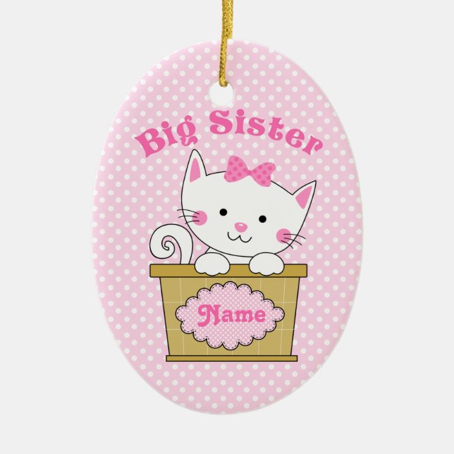 Miezekatze-große Schwester Keramikornament (Vorne)