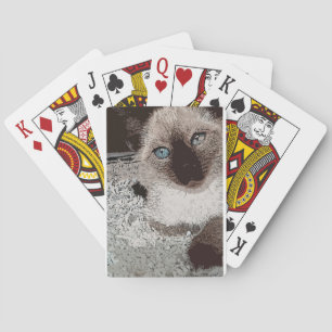 Miezekatze-Haustiertier-Freundfamilienkunst der Spielkarten