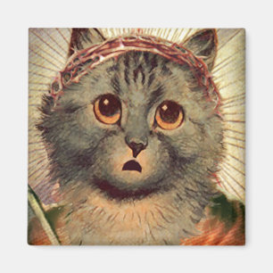 Miezekatze Jesus mit Dornenkrone Magnet