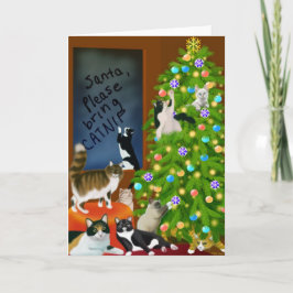 Miezekatze-Katzen-Weihnachtsbaum-Karte Feiertagskarte